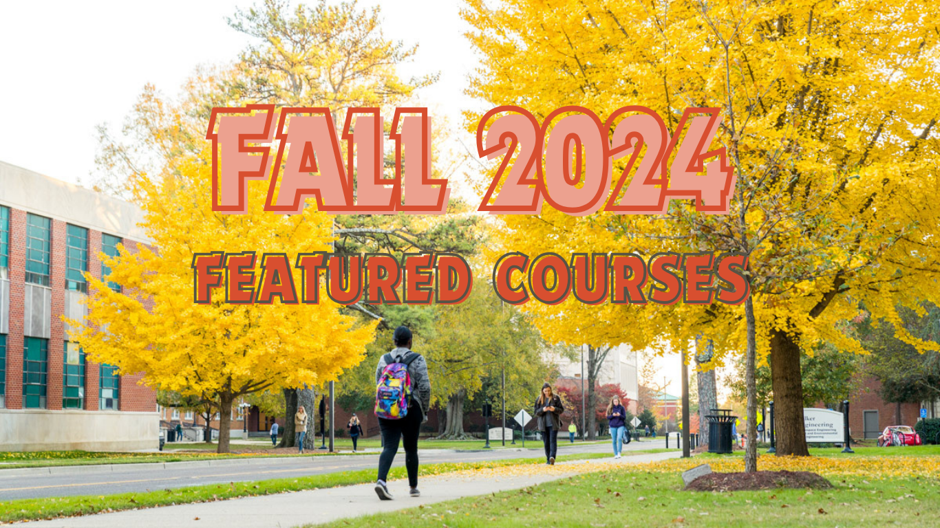Fall 2024 Featured Courses - yellow autumn trees on campus